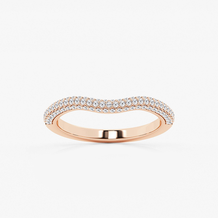 2/5 ctw Round Lab Grown Diamond Prong Set Wedding Band