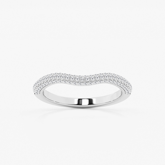 2/5 ctw Round Lab Grown Diamond Prong Set Wedding Band