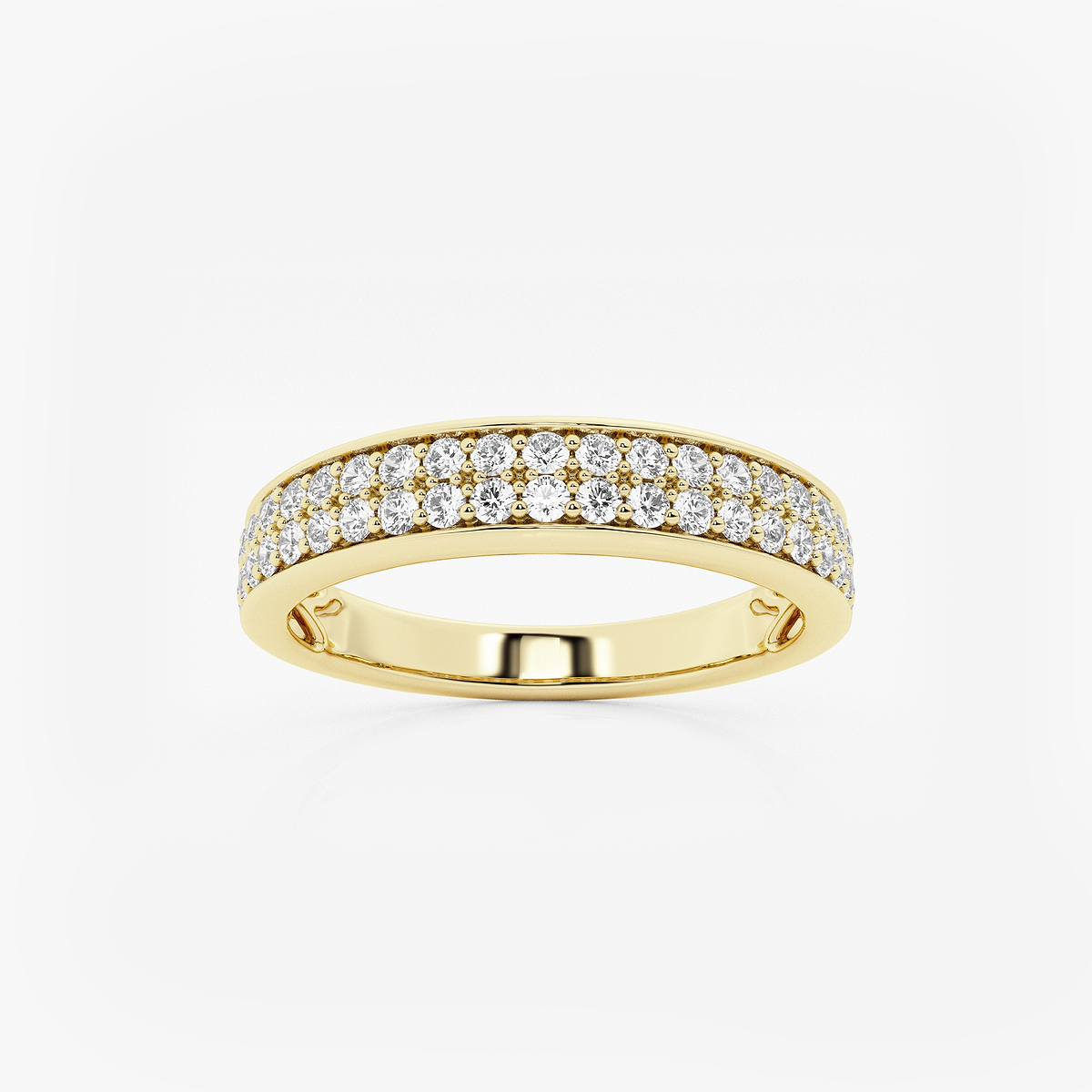 3/8 ctw Round Lab Grown Diamond Double Row Wedding Band