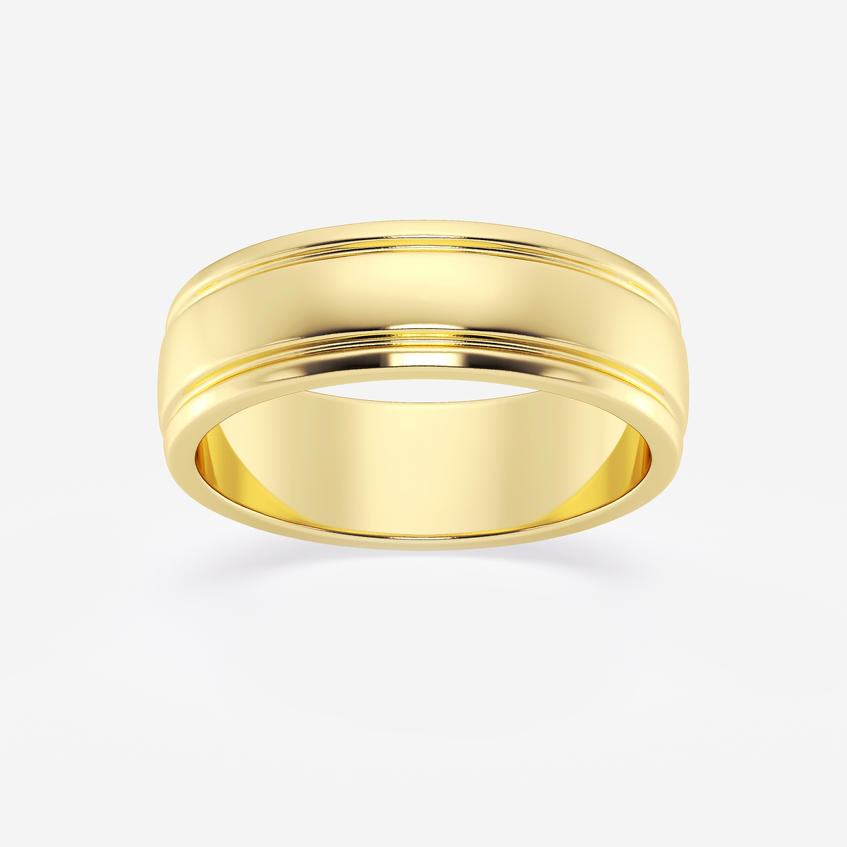 7mm High Polish Inlay Wedding Band