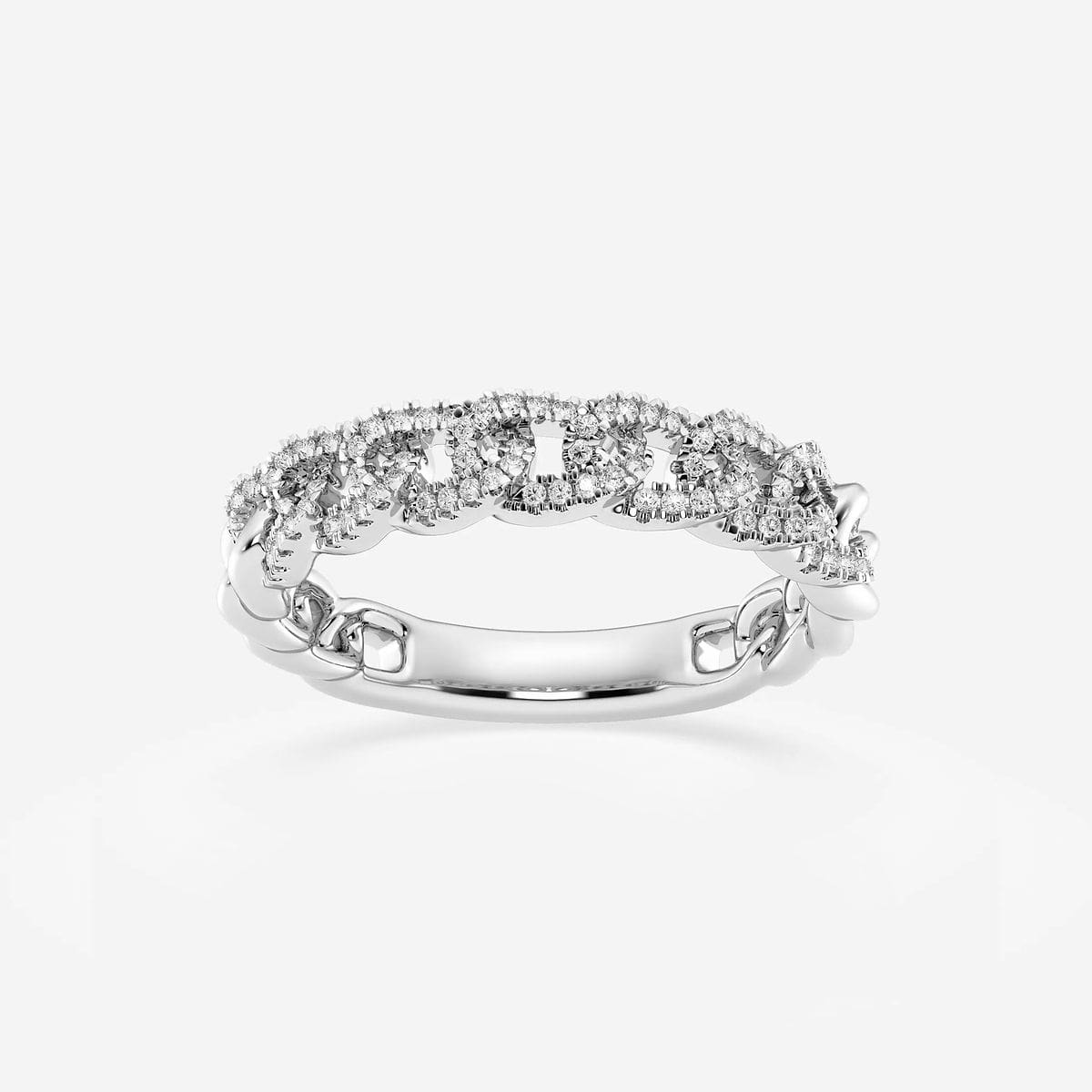 14K Yellow Gold 1/4 CTW Diamond Stackable Chain Link Ring 14K Yellow Gold 1/4 CTW Diamond Stackable Chain Link Ring