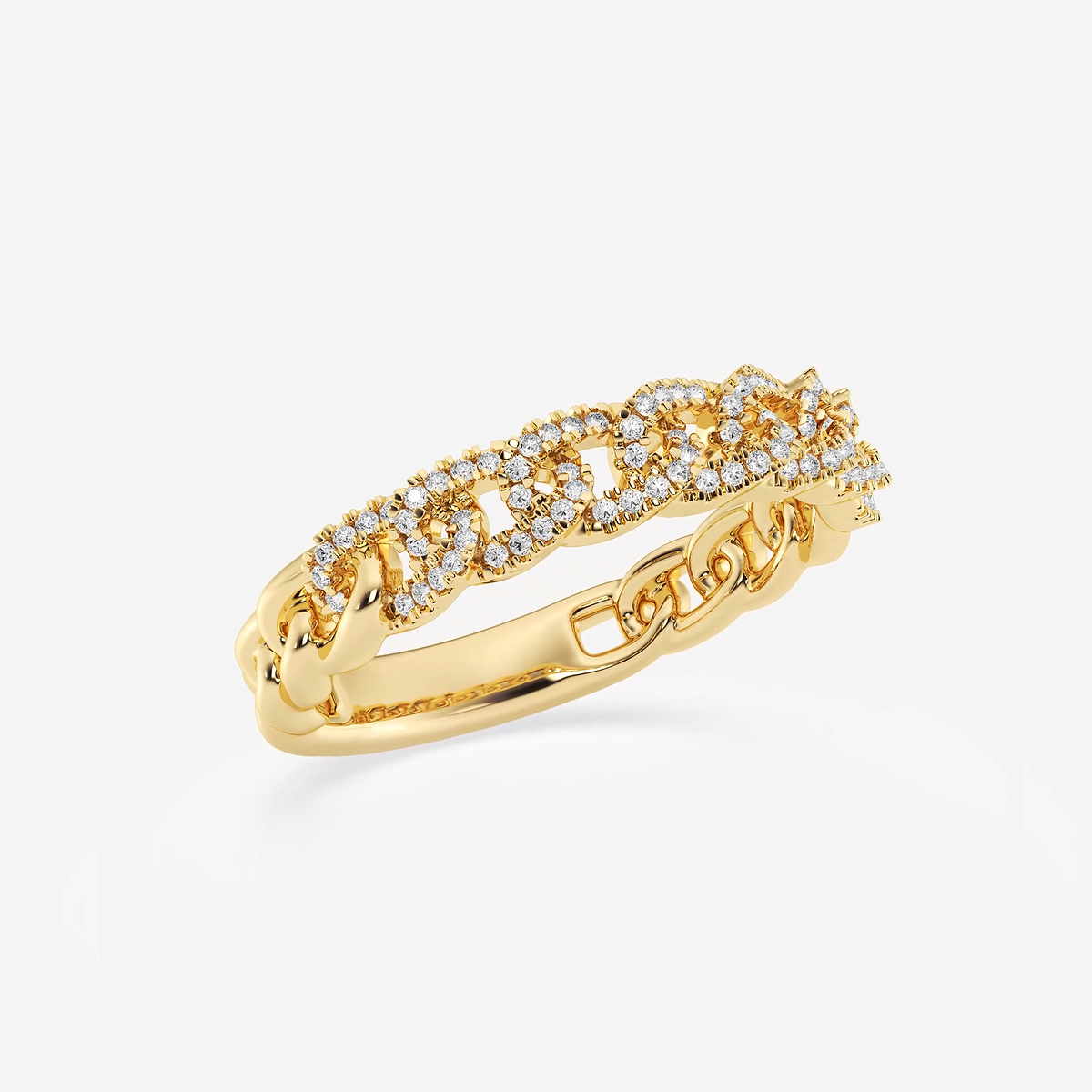 Additional Image 1 for  1/4 ctw Round Lab Grown Diamond Curb Link Stackable Ring
