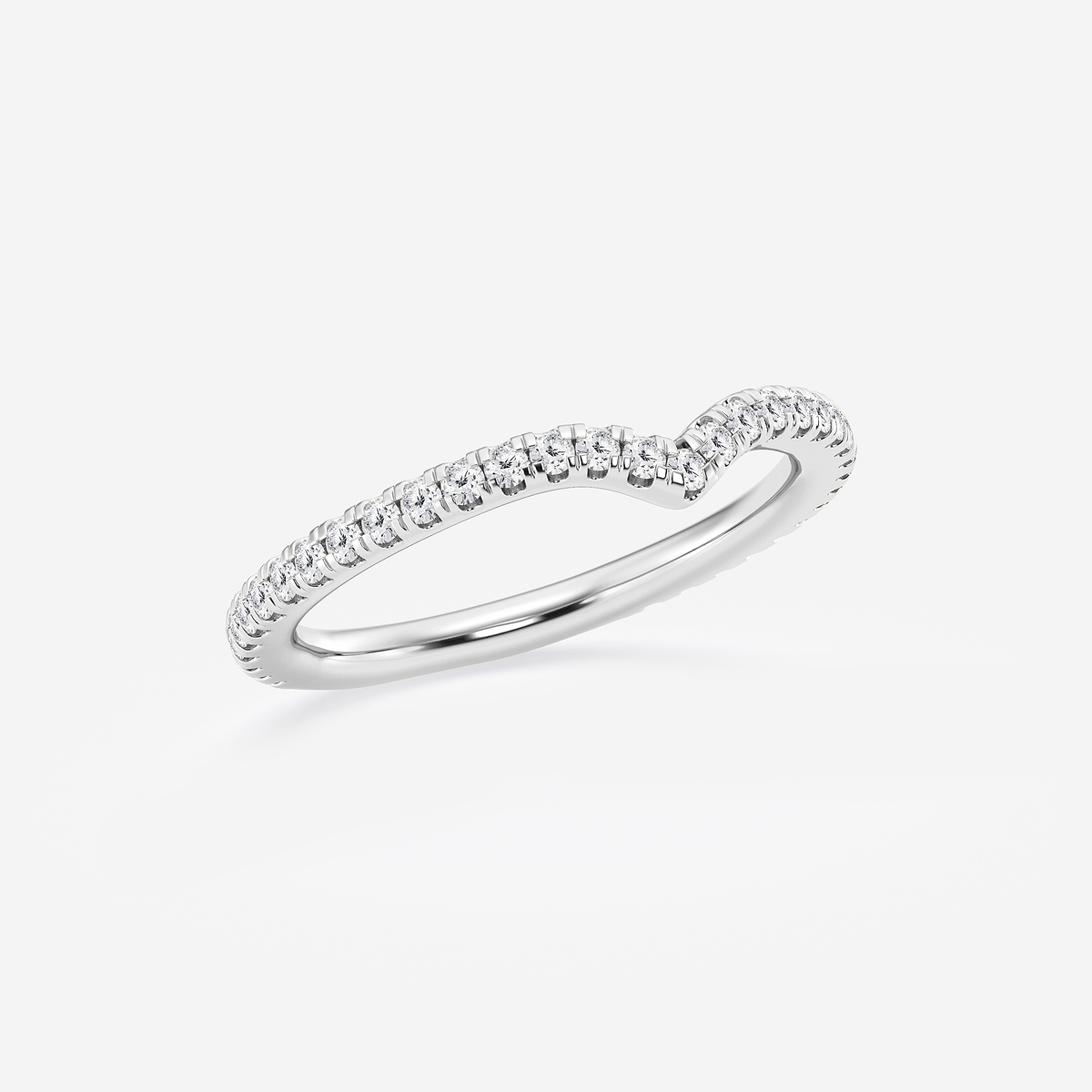 Additional Image 1 for  1/3 ctw Round Lab Grown Diamond Chevron Wedding Band