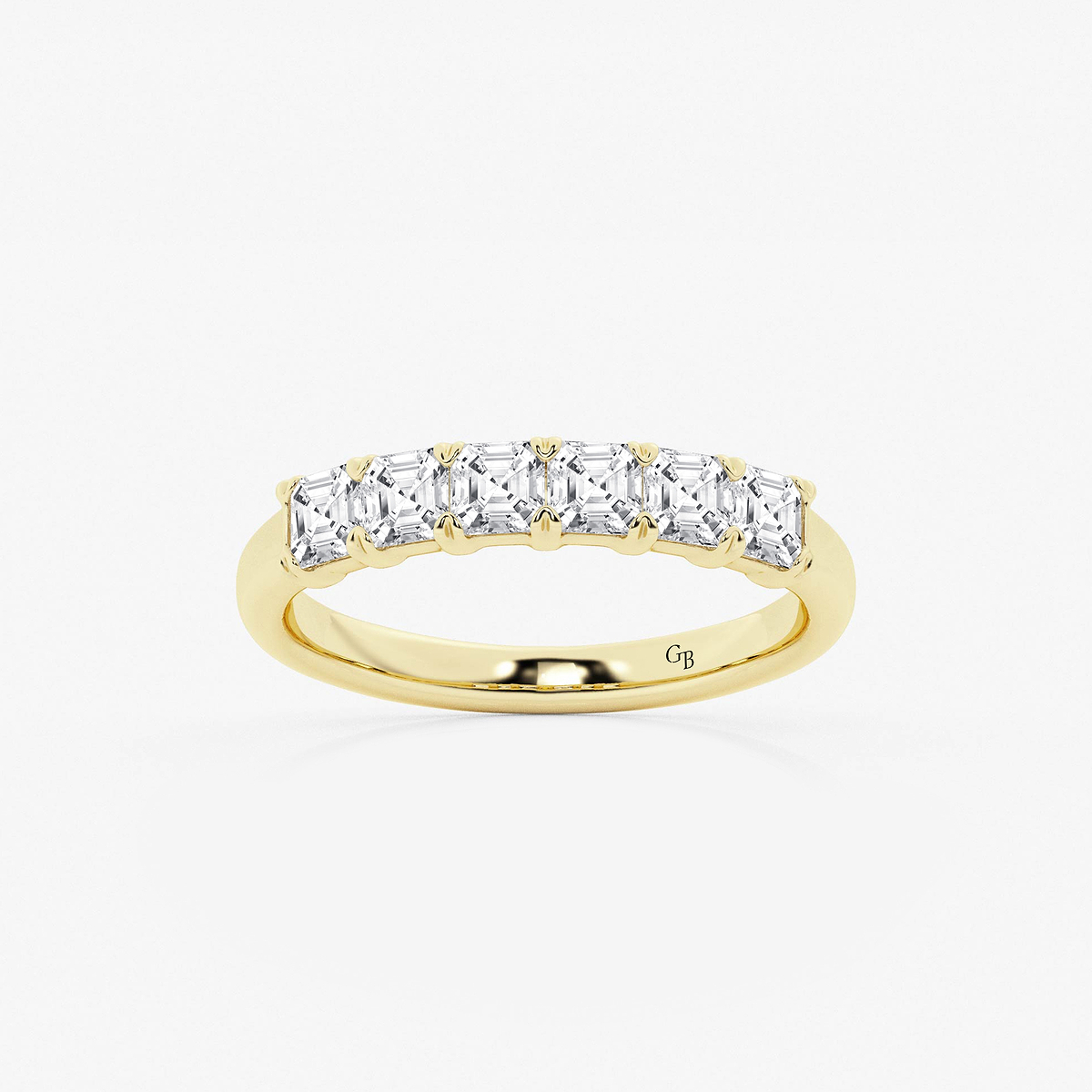 1 ctw Asscher Lab Grown Diamond Six Stone Anniversary Band