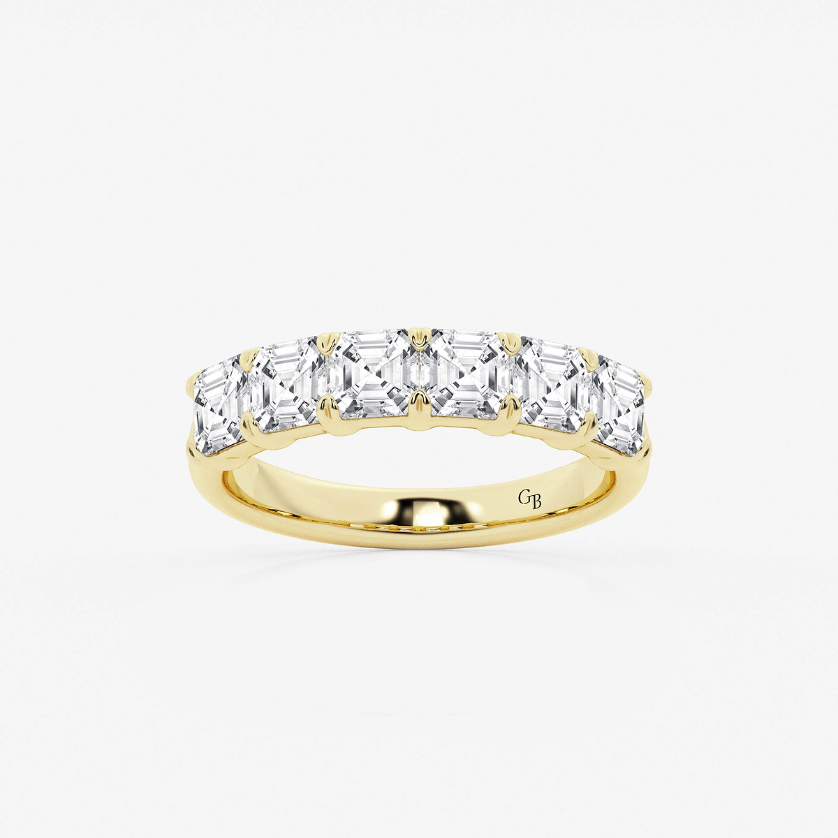 2 ctw Asscher Lab Grown Diamond Six Stone Anniversary Band