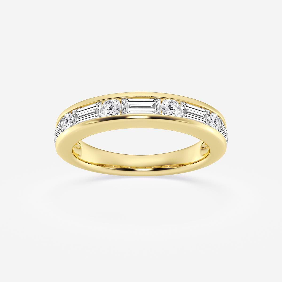 14k White Gold Gemstone & 1/8 CTW Diamond Alternating Channel Set Anniversary Band 14k White Gold Gemstone & 1/8 CTW Diamond Alternating Channel Set Anniversary Band