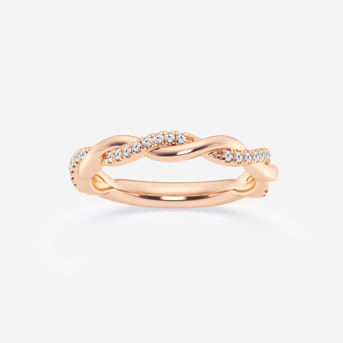 1/8 ctw Round Lab Grown Diamond Twist Wedding Band