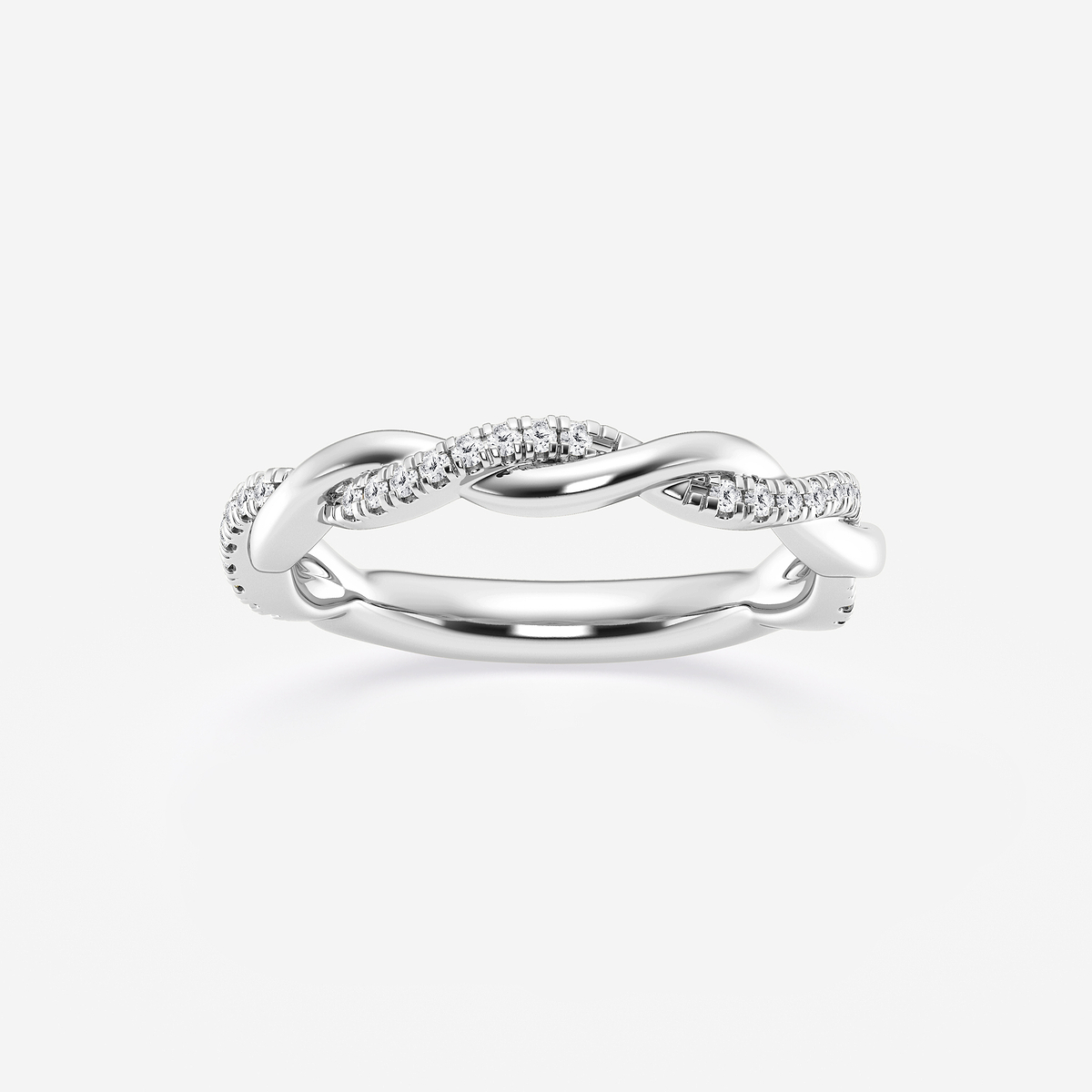 1/8 ctw Round Lab Grown Diamond Twist Wedding Band