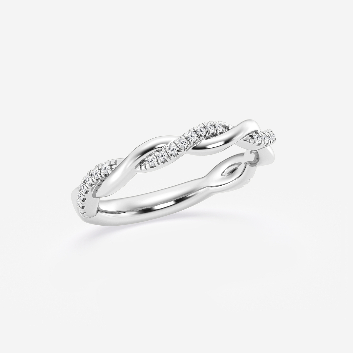 Additional Image 1 for  1/8 ctw Round Lab Grown Diamond Twist Wedding Band