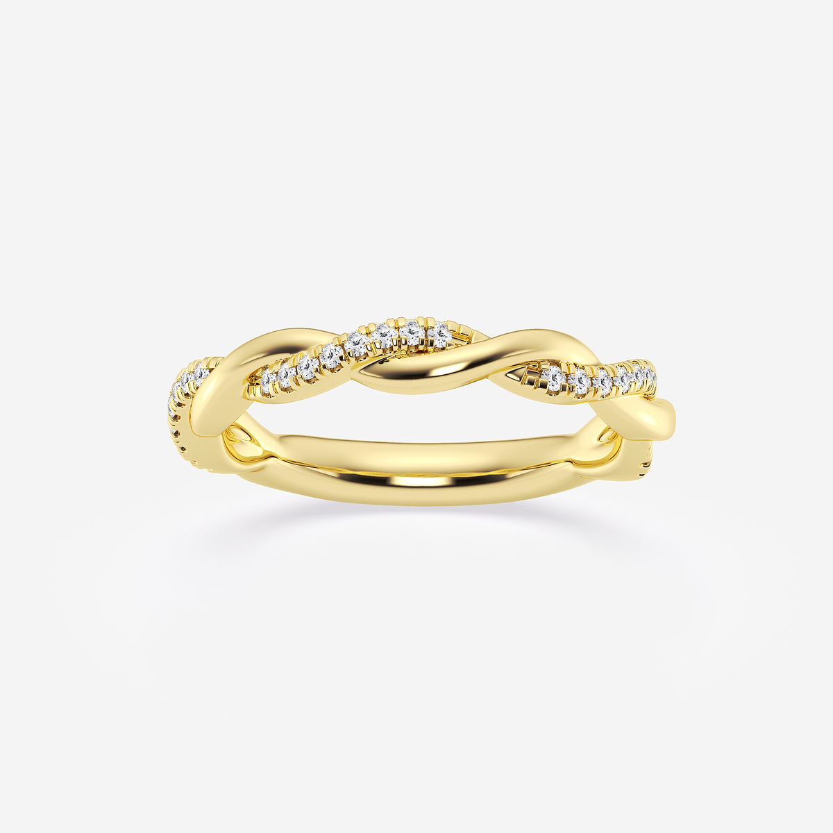 1/8 ctw Round Lab Grown Diamond Twist Wedding Band