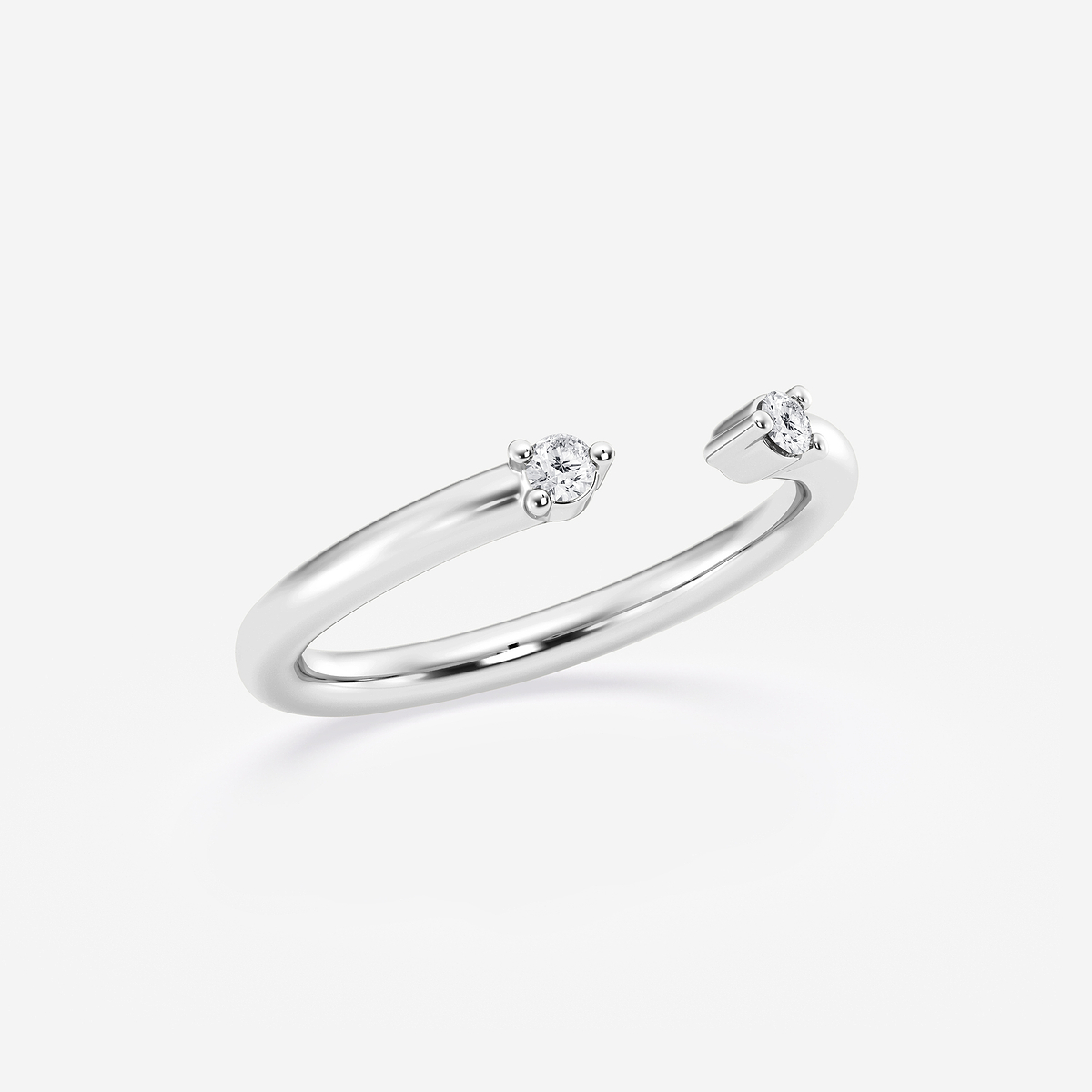 Additional Image 1 for  1/10 ctw Round Lab Grown Diamond Nesting Two Stone Wedding Band