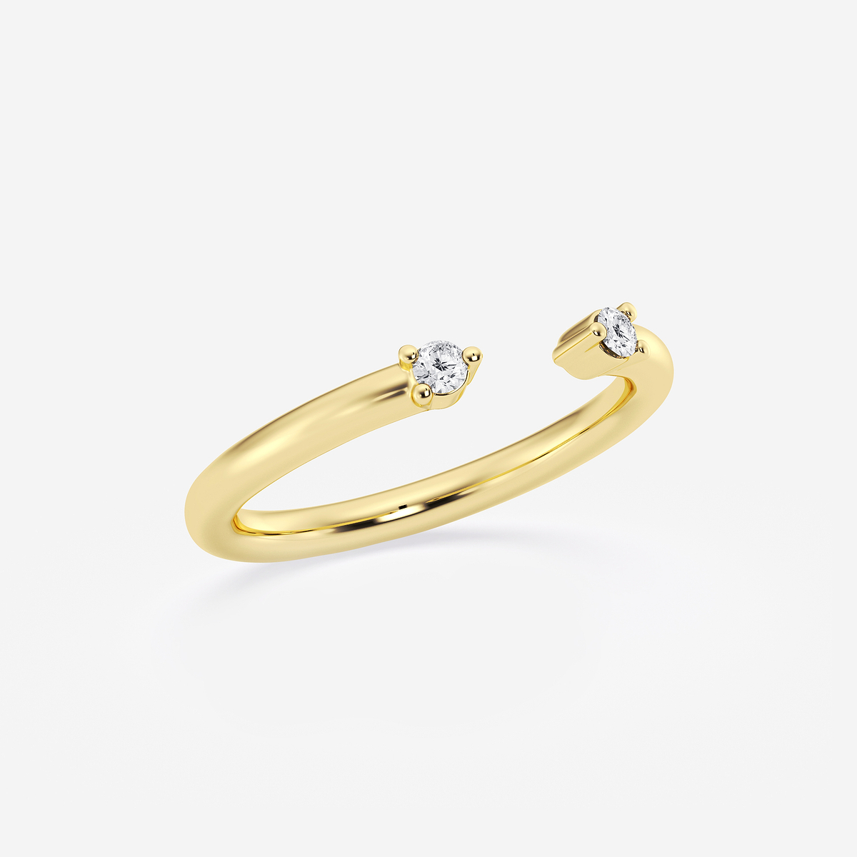 Additional Image 1 for  1/10 ctw Round Lab Grown Diamond Nesting Two Stone Wedding Band