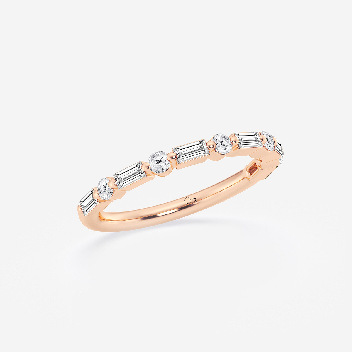 Additional Image 1 for  1/2 ctw Round and Baguette Lab Grown Diamond Eleven Stone Wedding Band