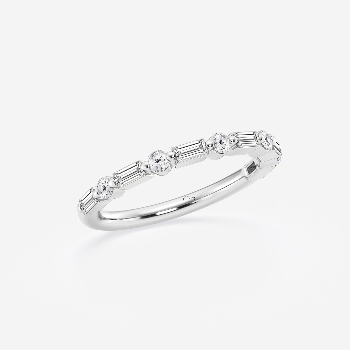 Additional Image 1 for  1/2 ctw Round and Baguette Lab Grown Diamond Eleven Stone Wedding Band