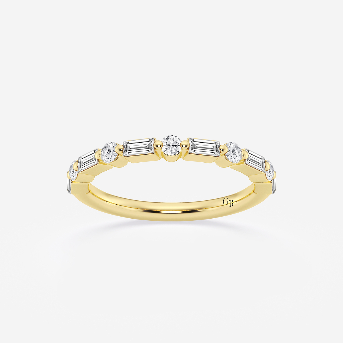 1/2 ctw Round and Baguette Lab Grown Diamond Eleven Stone Wedding Band