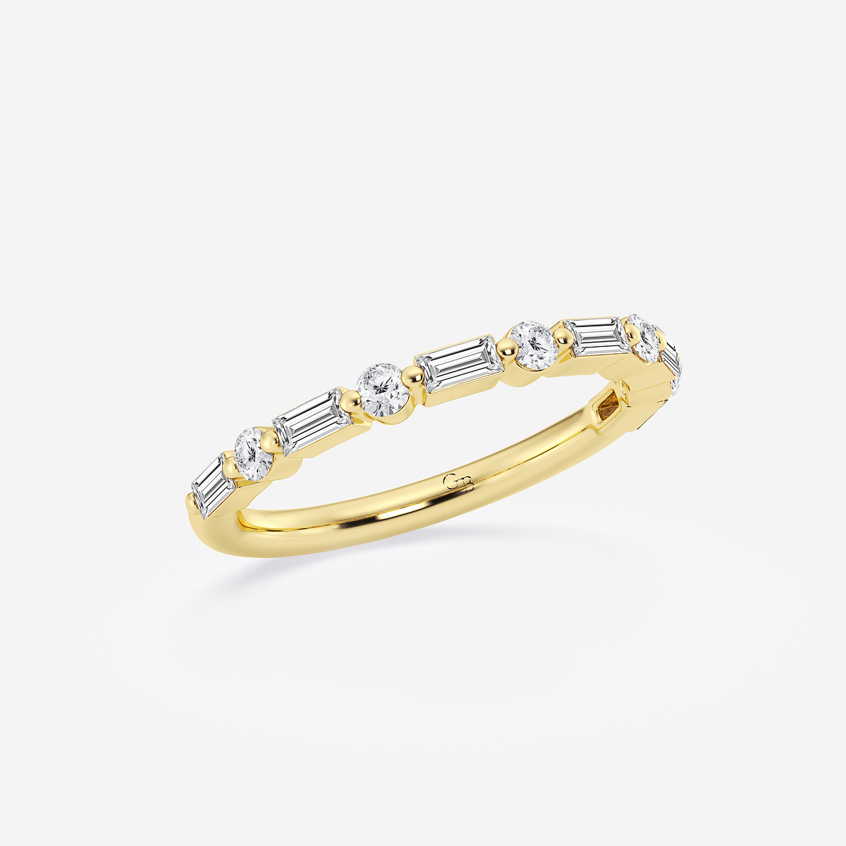Additional Image 1 for  1/2 ctw Round and Baguette Lab Grown Diamond Eleven Stone Wedding Band