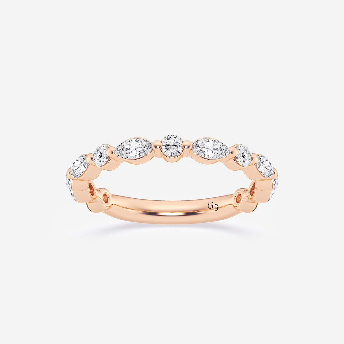 5/8 ctw Round and Marquise Lab Grown Diamond Floating Wedding Band