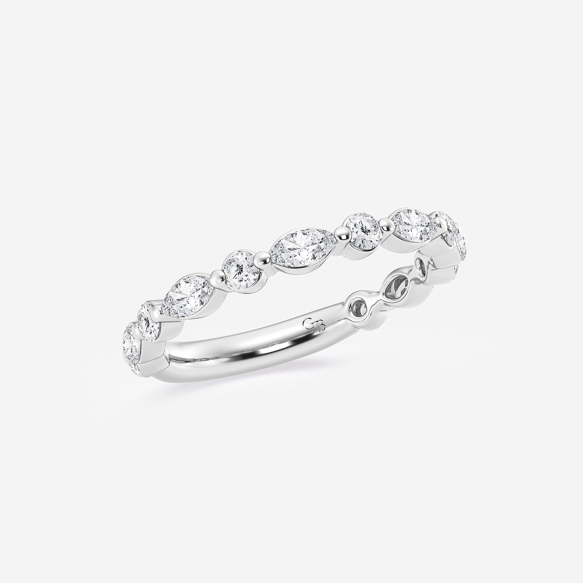 Additional Image 1 for  5/8 ctw Round and Marquise Lab Grown Diamond Floating Wedding Band