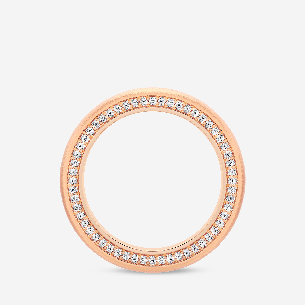 Additional Image 1 for  2/3 ctw Round Lab Grown Diamond 4mm Domed Sandblast Finish Eternity Band