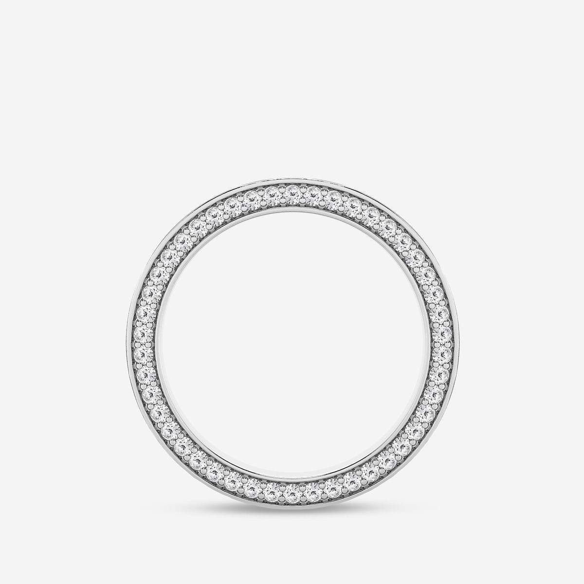 7/8 ctw Round Lab Grown Diamond 4mm Satin Finish Flat Eternity Band Platinum, F, VS2