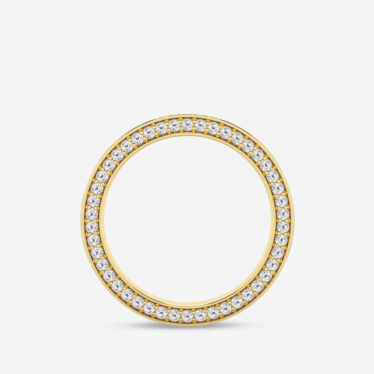 7/8 ctw Round Lab Grown Diamond 4mm Satin Finish Flat Eternity Band 14K Yellow Gold, FG, VS2+