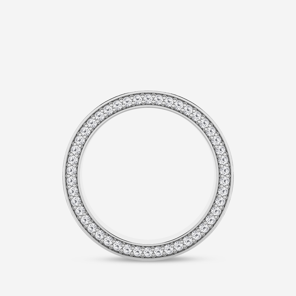 7/8 ctw Round Lab Grown Diamond 7mm Sandblast Finish Flat Eternity Band 14K White Gold, F, VS2
