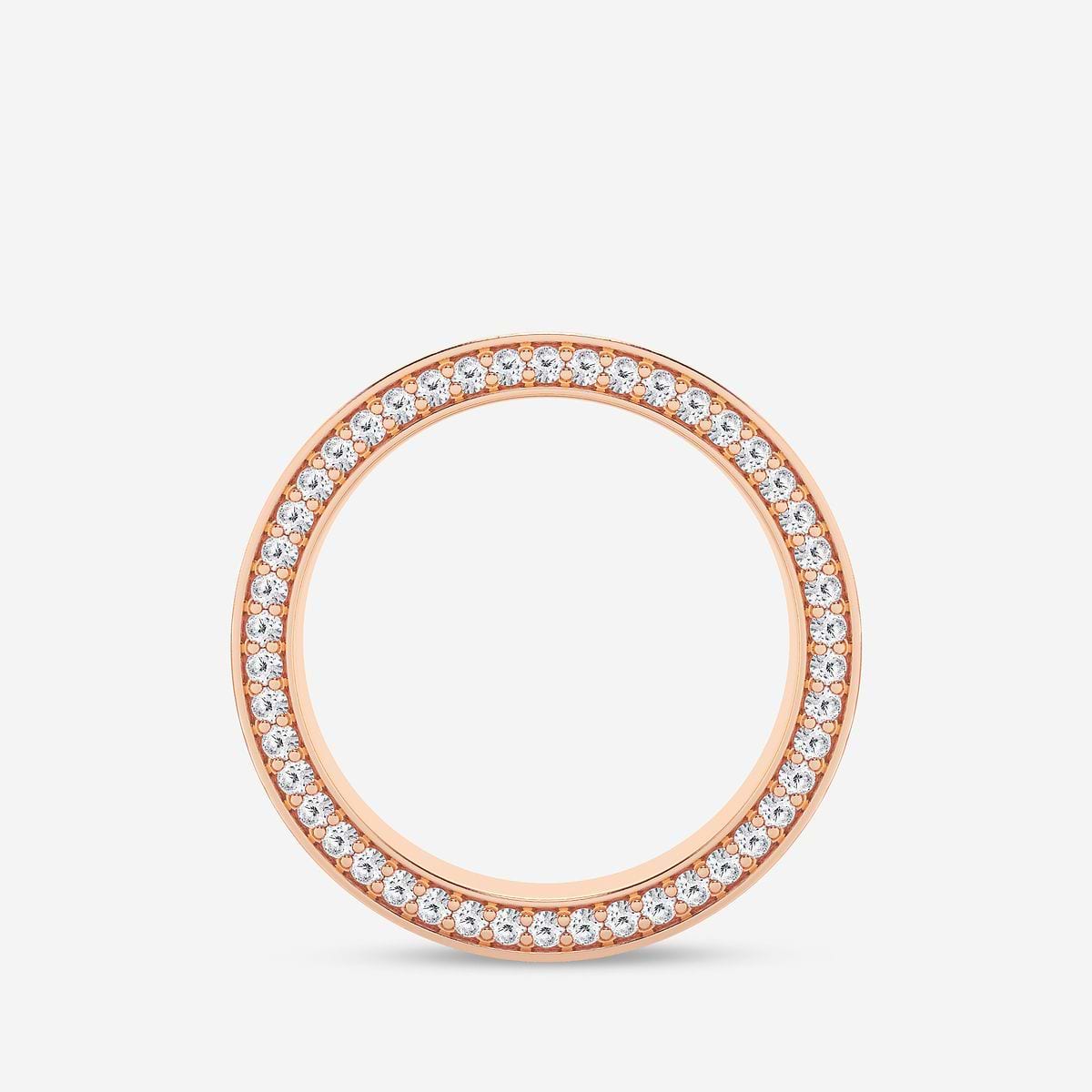 7/8 ctw Round Lab Grown Diamond 7mm Satin Finish Flat Eternity Band 14K Rose Gold, F, VS2