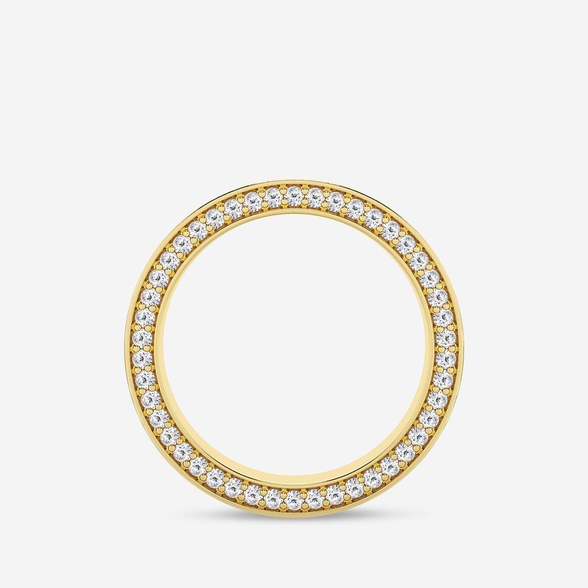 7/8 ctw Round Lab Grown Diamond 7mm Satin Finish Flat Eternity Band 14K Yellow Gold, F, VS2