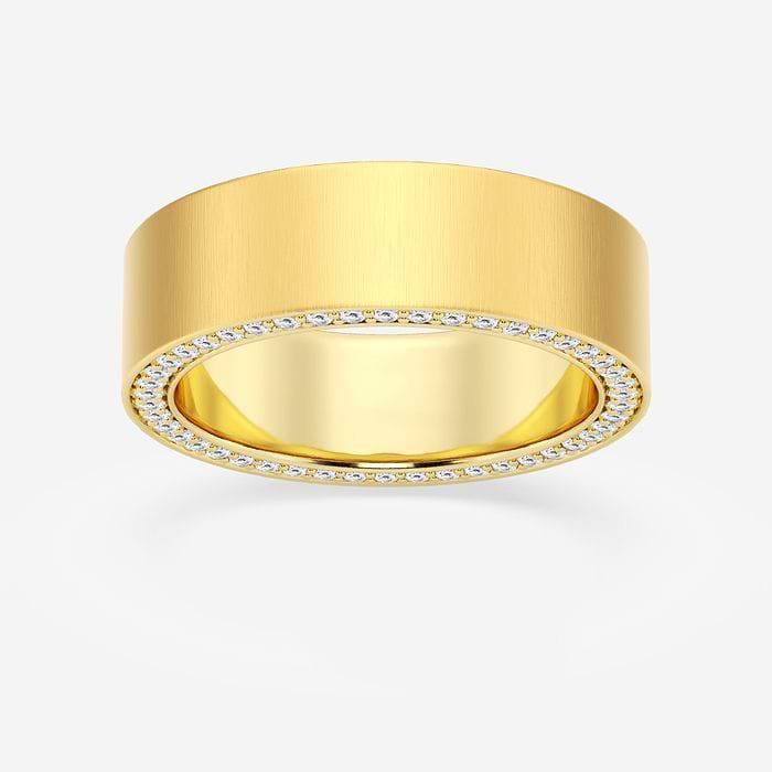 7/8 ctw Round Lab Grown Diamond 7mm Satin Finish Flat Eternity Band 14K White Gold, F, VS2