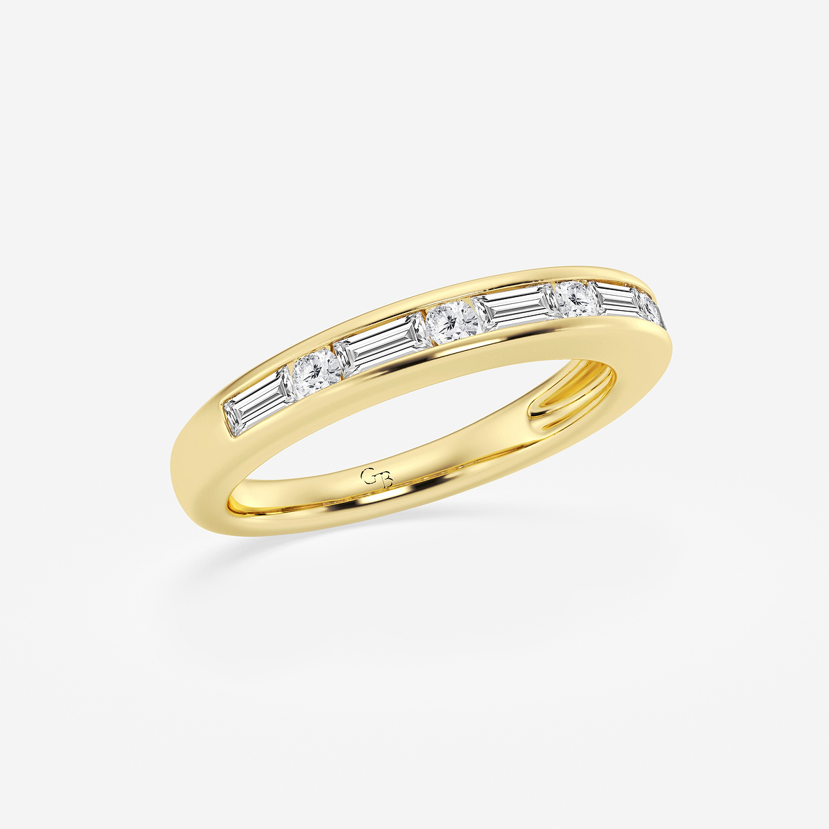 Additional Image 1 for  1/2 ctw Round and Baguette Lab Grown Diamond Alternating Nine Stone Anniversary Band
