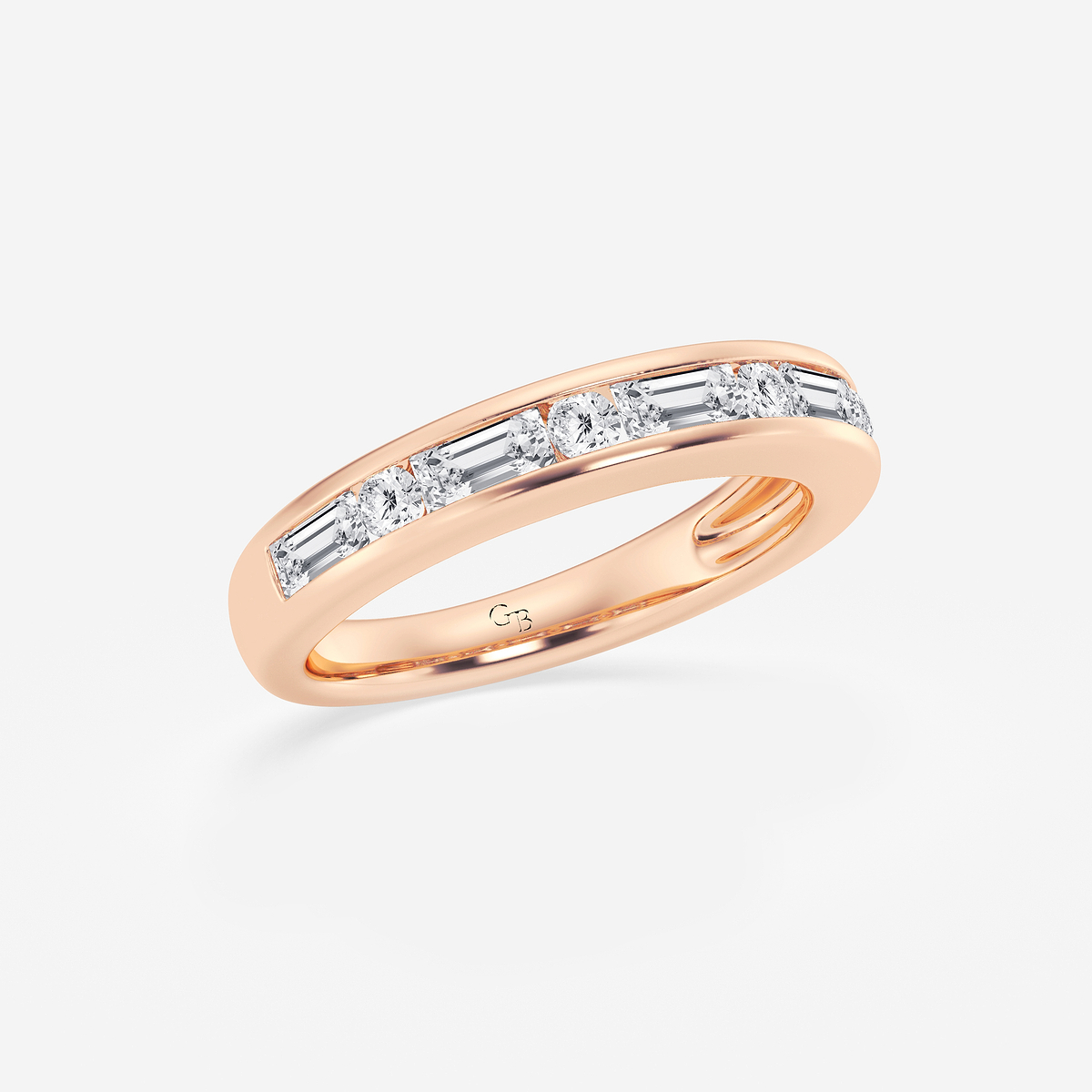 Additional Image 1 for  3/4 ctw Round and Baguette Lab Grown Diamond Alternating Nine Stone Anniversary Band