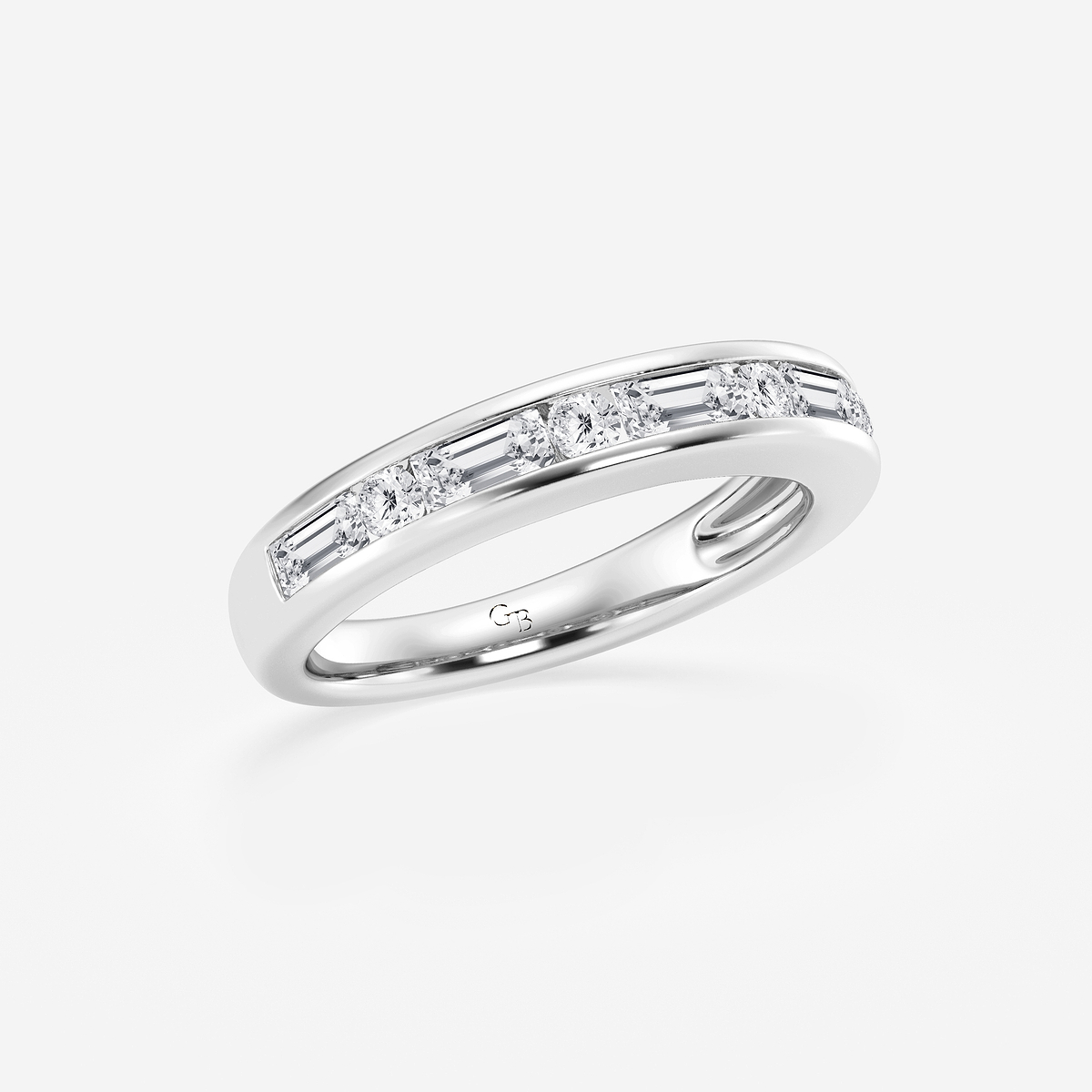 Additional Image 1 for  3/4 ctw Round and Baguette Lab Grown Diamond Alternating Nine Stone Anniversary Band