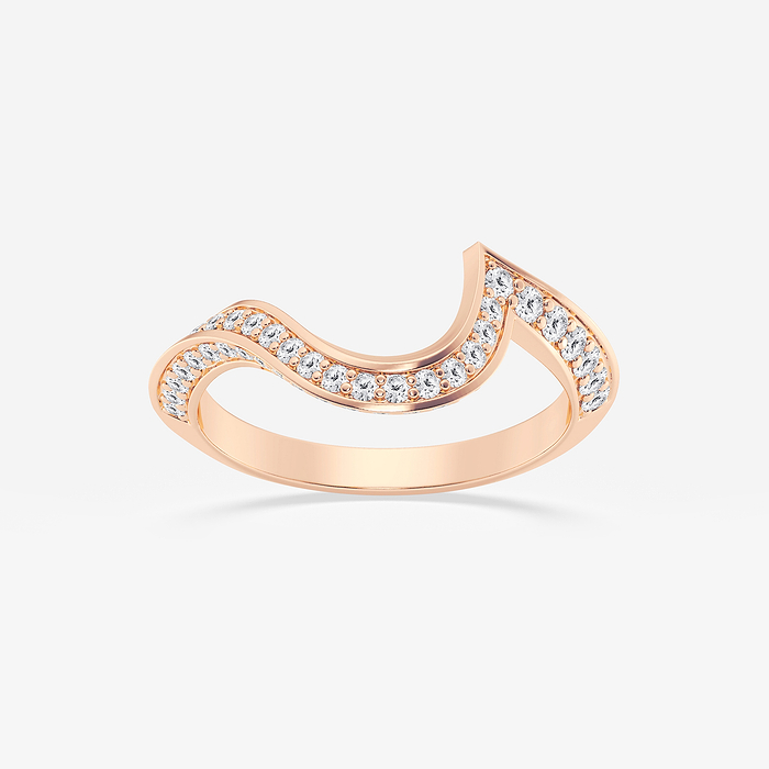 1/3 ctw Round Lab Grown Diamond Twisted Bypass Wedding Band