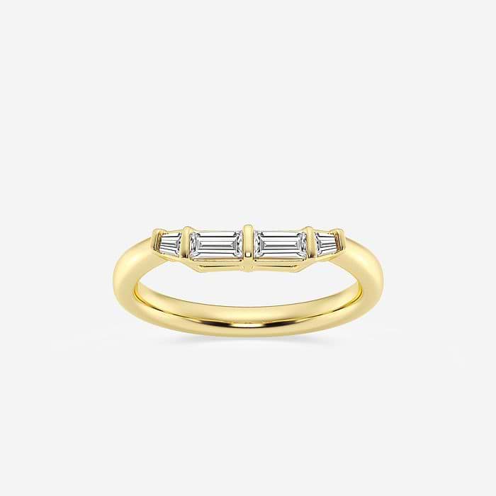 2 1/4 ctw Heart Lab Grown Diamond Engagement Ring with Tapered Baguette Side Accents 14K Yellow Gold, F, VS2