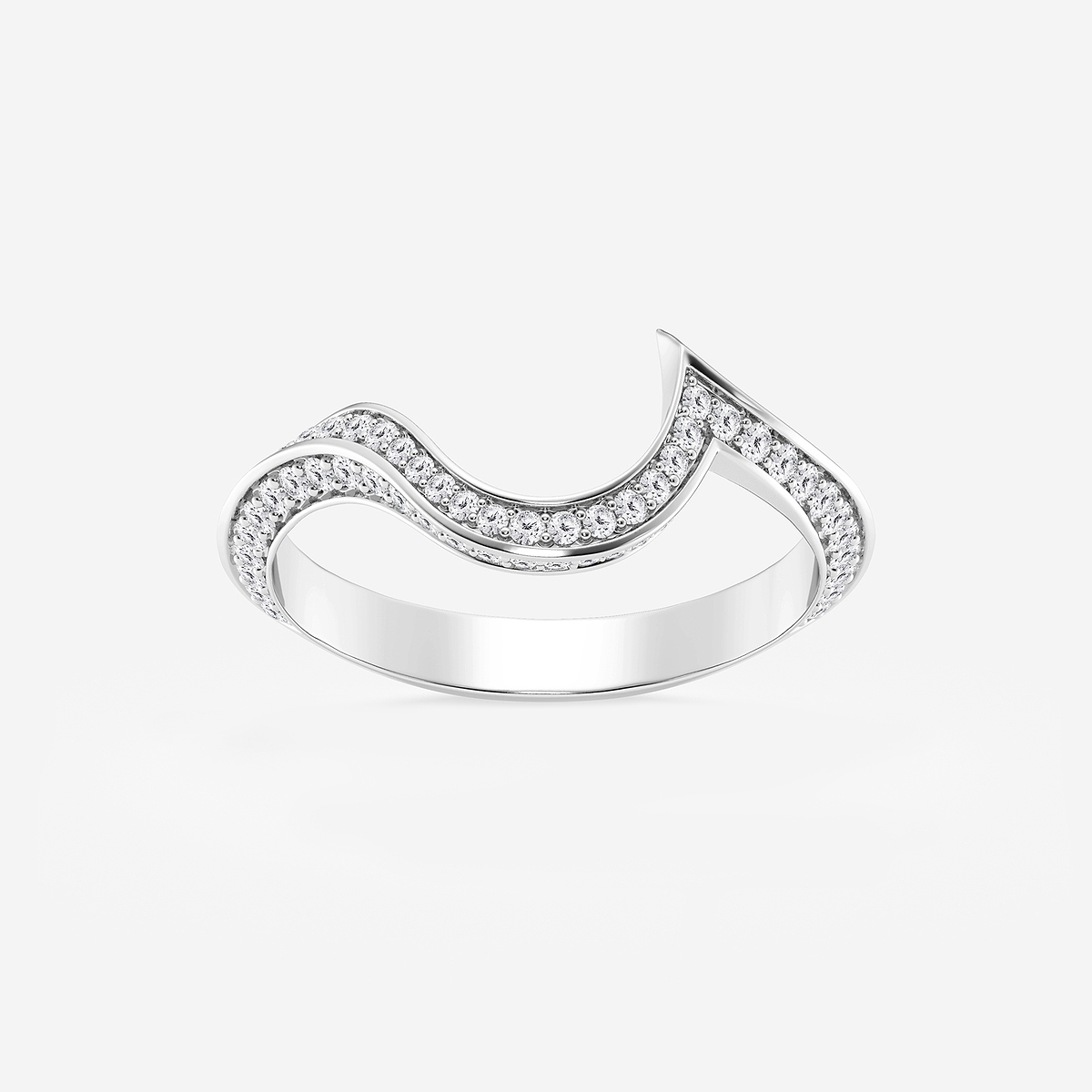 2/5 ctw Round Lab Grown Diamond Twisted Bypass Wedding Band