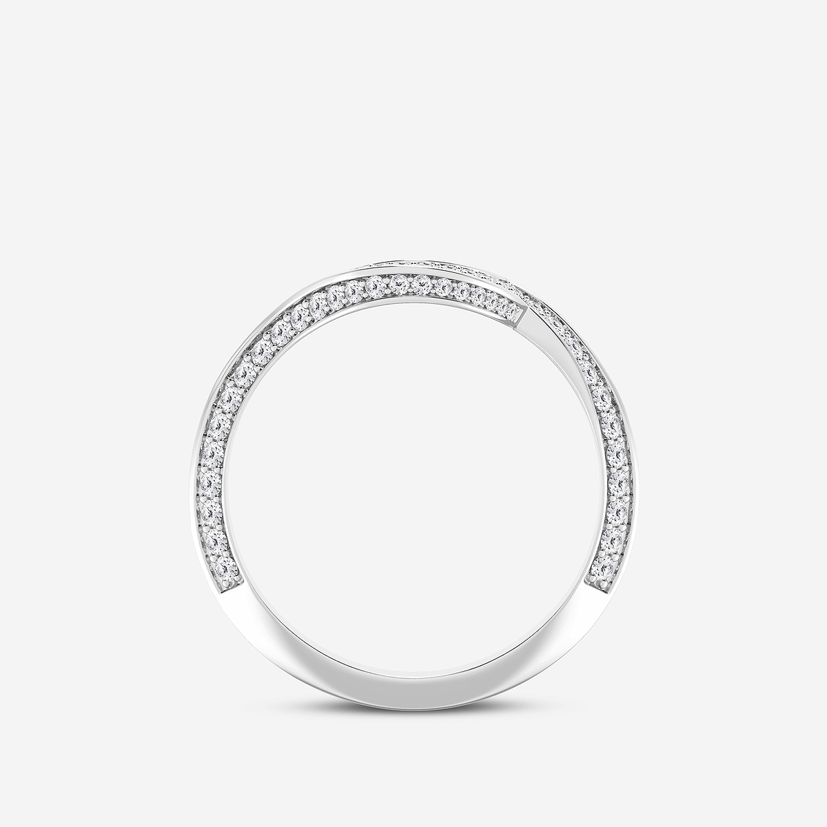 Additional Image 1 for  2/5 ctw Round Lab Grown Diamond Twisted Bypass Wedding Band
