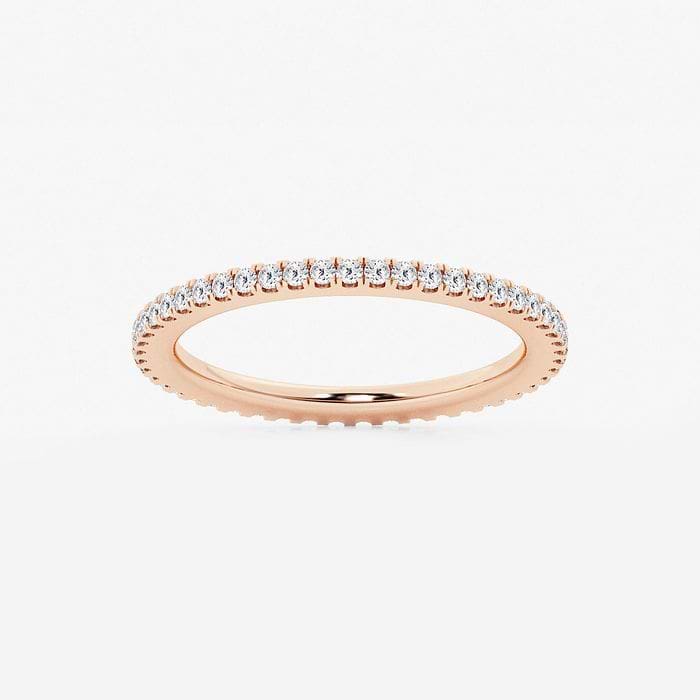 2 3/4 ctw Heart Lab Grown Diamond Split Double Band Eternity Engagement Ring 14K Rose Gold, F, VS2