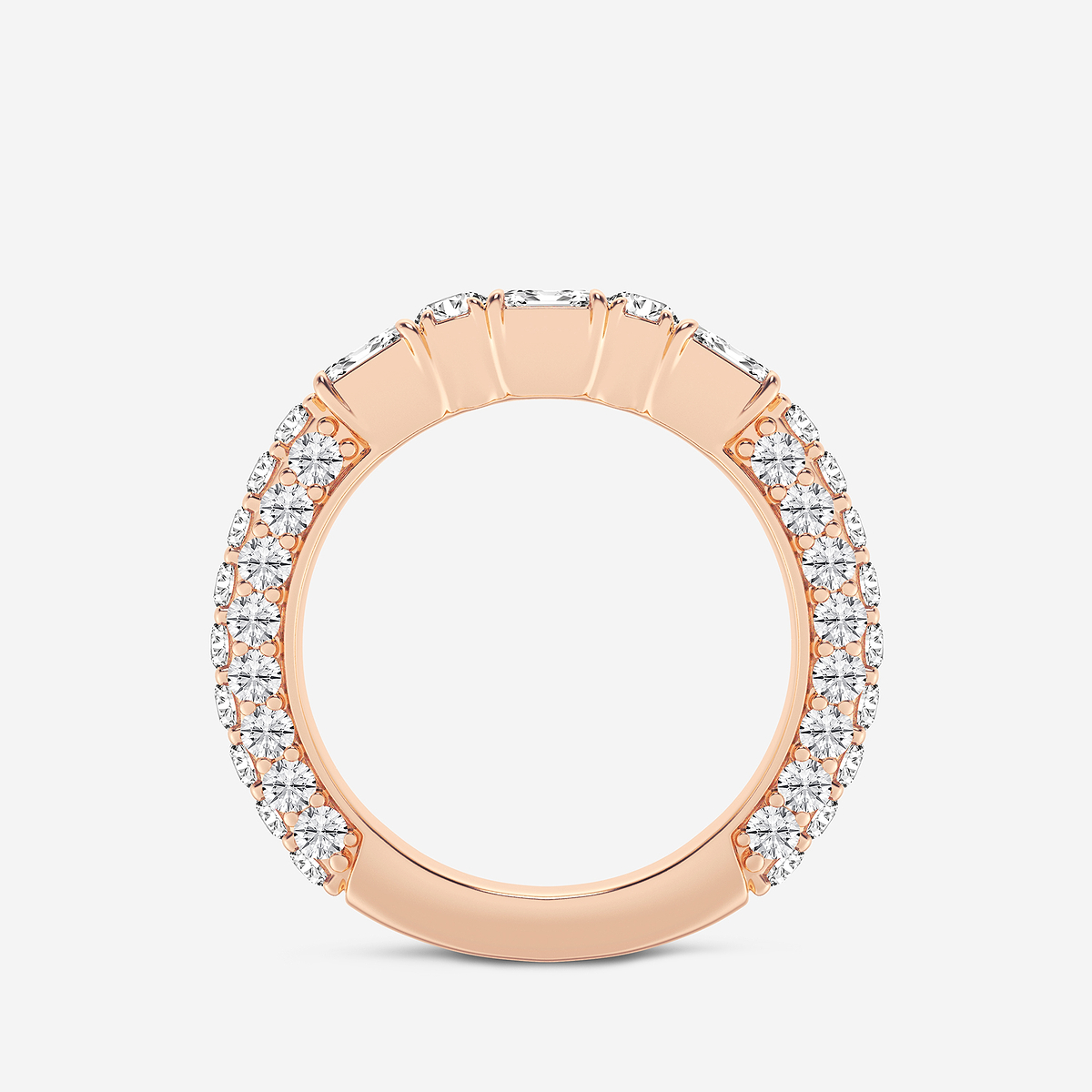 Additional Image 1 for  2 ctw Emerald & Round Lab Grown Diamond Rollover Band