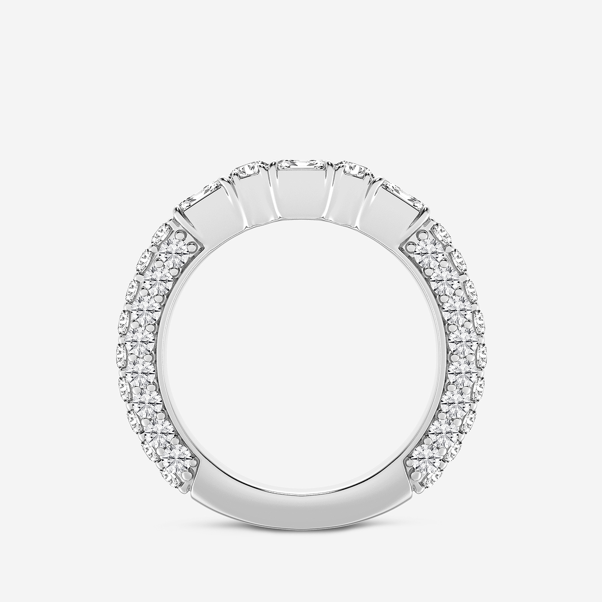 Additional Image 1 for  2 ctw Emerald & Round Lab Grown Diamond Rollover Band