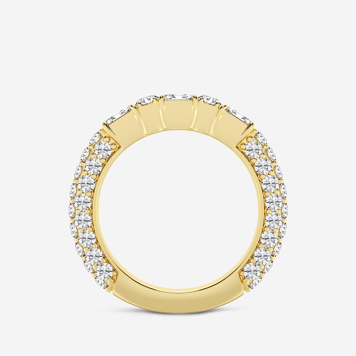 Additional Image 1 for  2 ctw Emerald & Round Lab Grown Diamond Rollover Band
