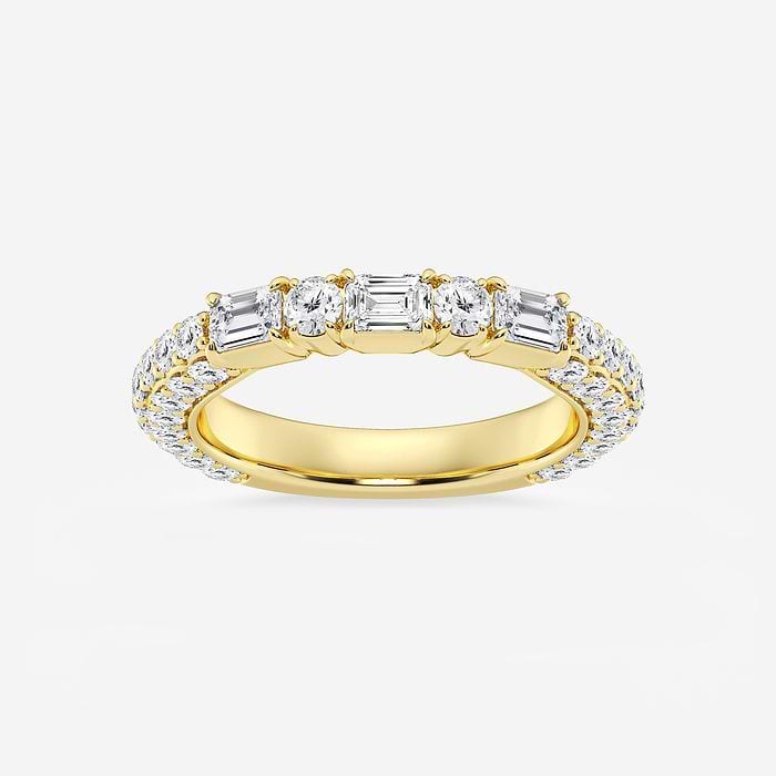 Emerald & Round Rollover Fashion Band