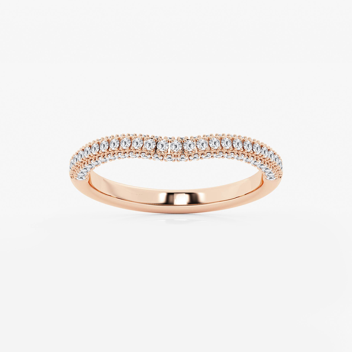 2/5 ctw Round Lab Grown Diamond Prong Set Contour Wedding Band