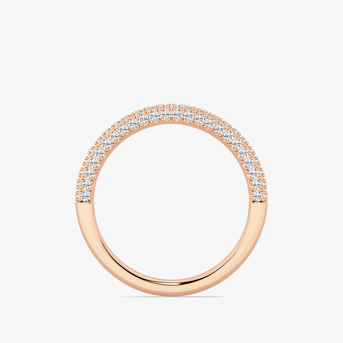 Additional Image 1 for  2/5 ctw Round Lab Grown Diamond Prong Set Contour Wedding Band