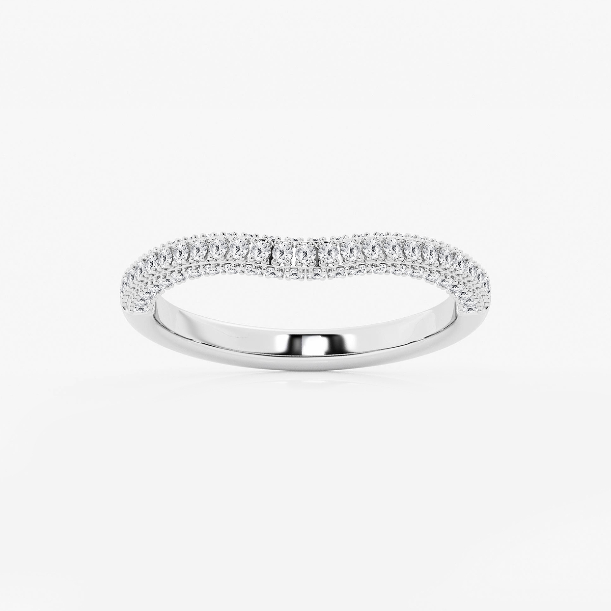 2/5 ctw Round Lab Grown Diamond Prong Set Contour Wedding Band