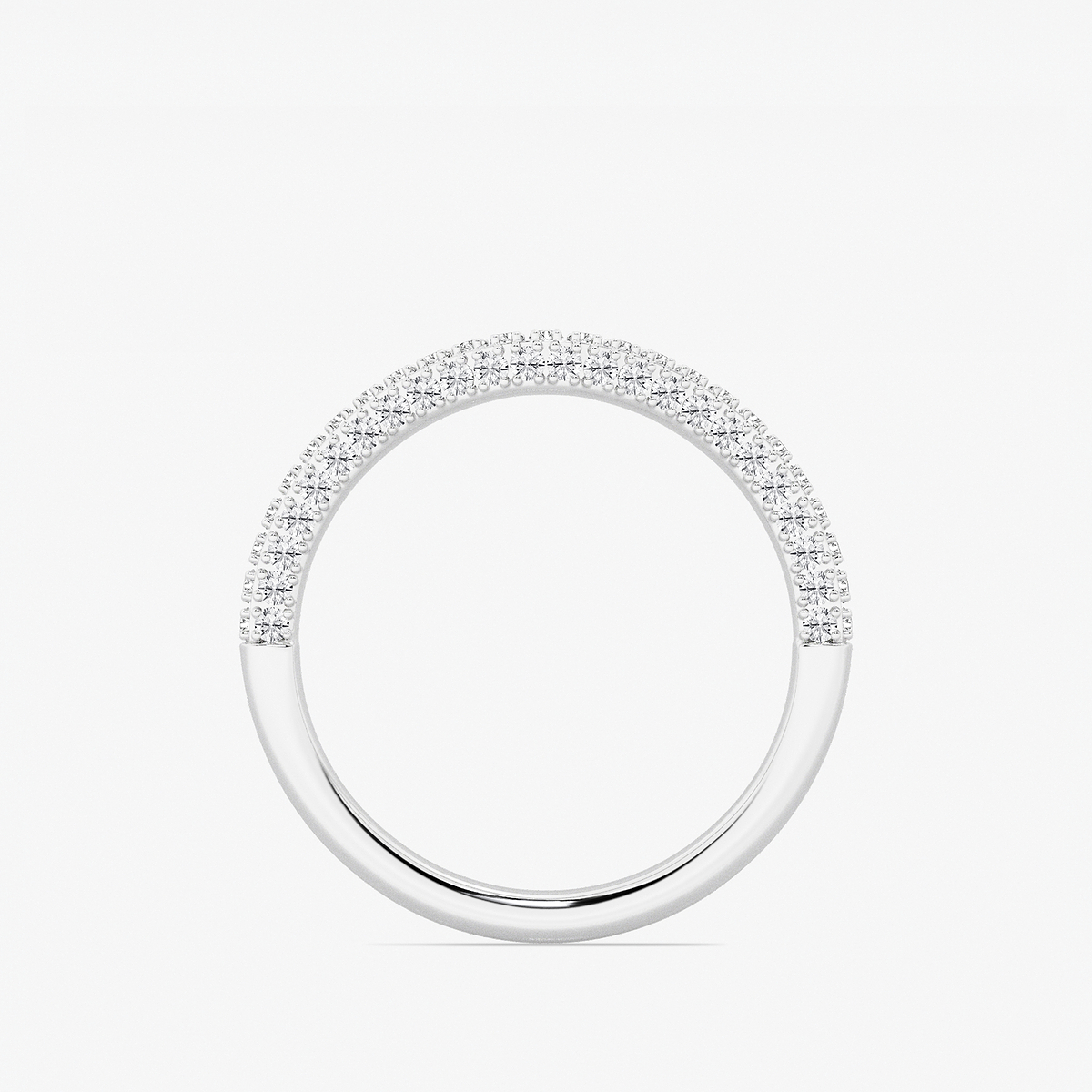 Additional Image 1 for  2/5 ctw Round Lab Grown Diamond Prong Set Contour Wedding Band