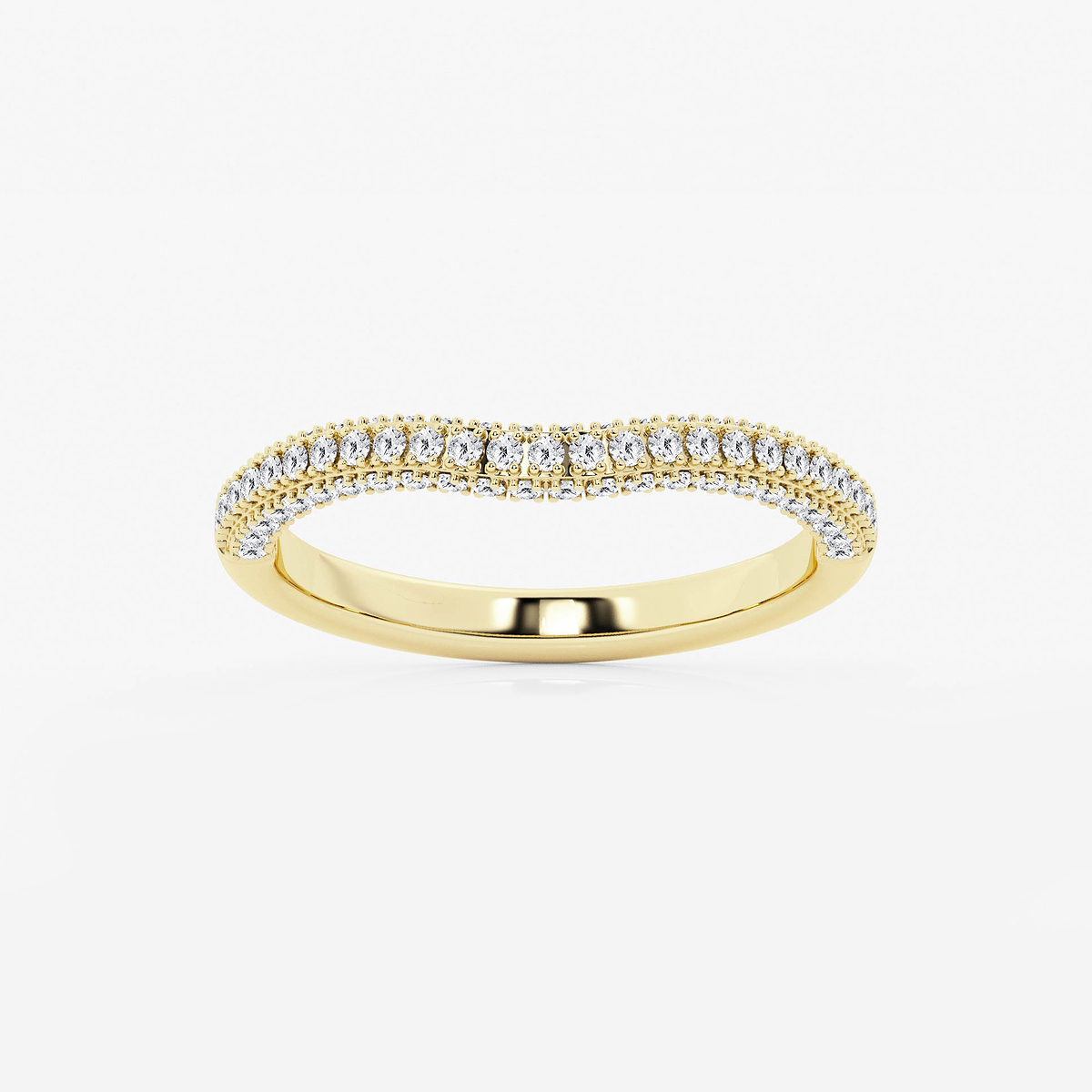 2/5 ctw Round Lab Grown Diamond Prong Set Contour Wedding Band