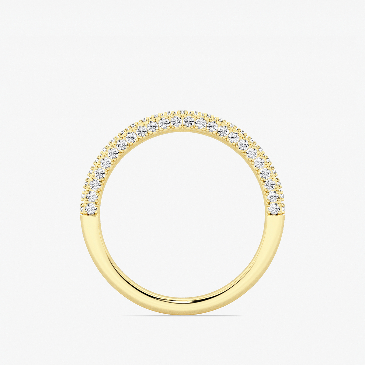 Additional Image 1 for  2/5 ctw Round Lab Grown Diamond Prong Set Contour Wedding Band
