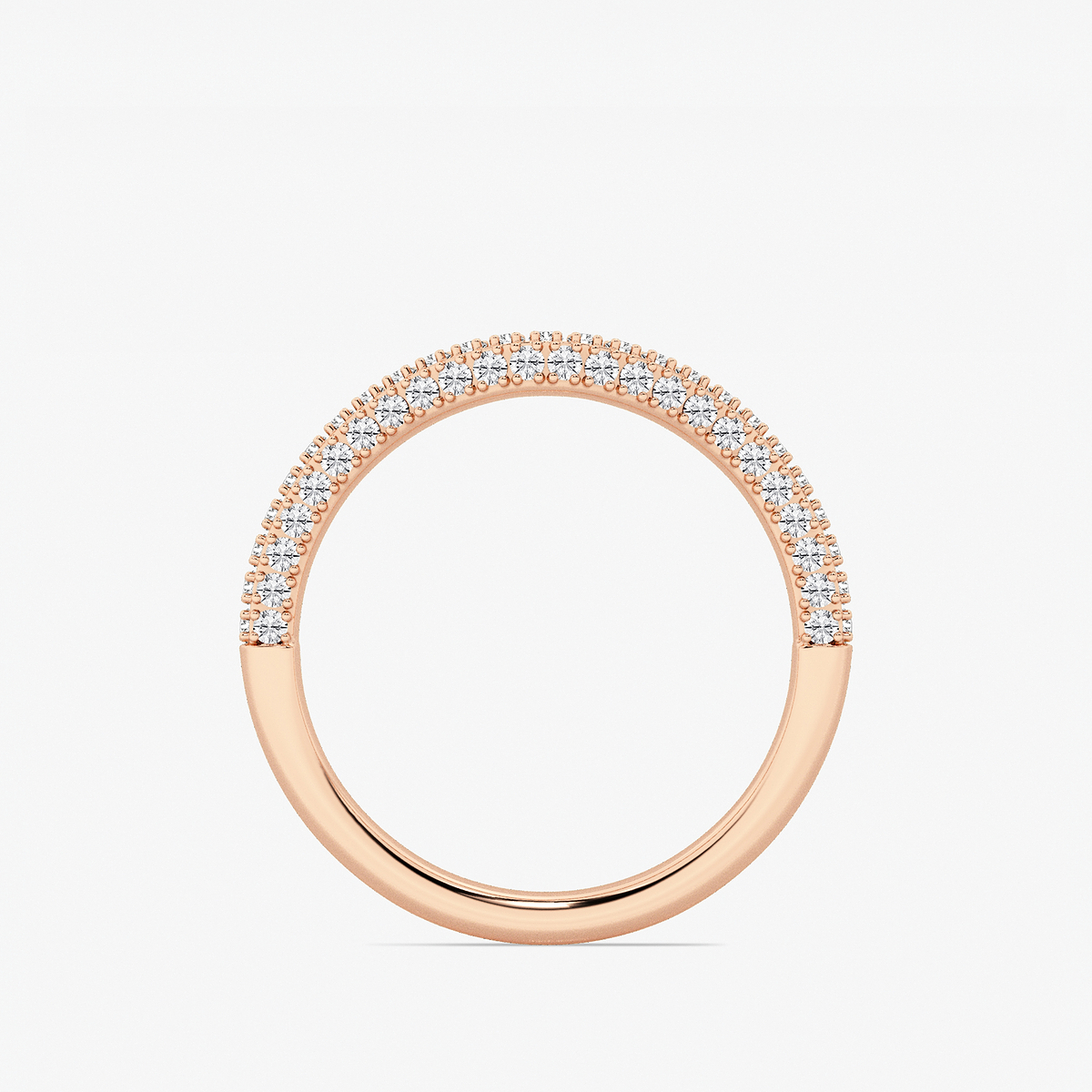 Additional Image 1 for  2/5 ctw Round Lab Grown Diamond Prong Set Contour Wedding Band