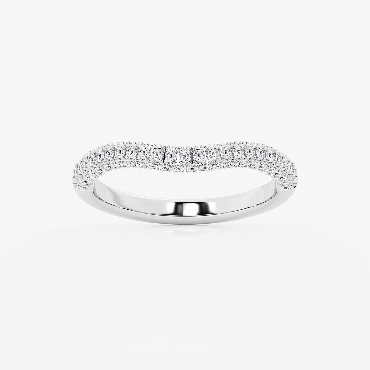2/5 ctw Round Lab Grown Diamond Prong Set Contour Wedding Band