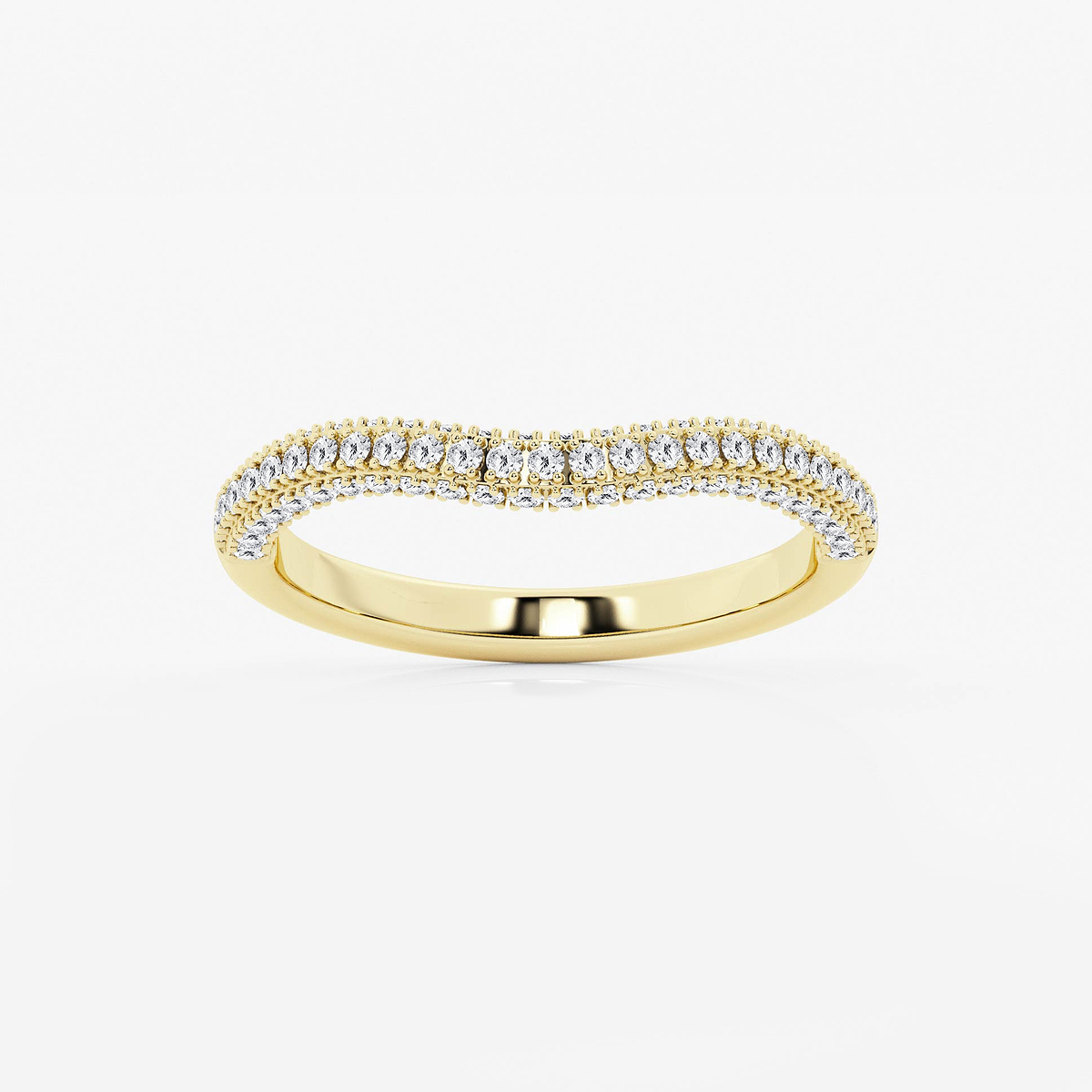 2/5 ctw Round Lab Grown Diamond Prong Set Contour Wedding Band